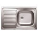 LAVELLO INOX cm.  80 1 VASCA GOCCIOL. SX